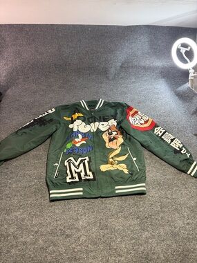 Warner Bros. Olive Green Looney Tunes Members Only Jacket